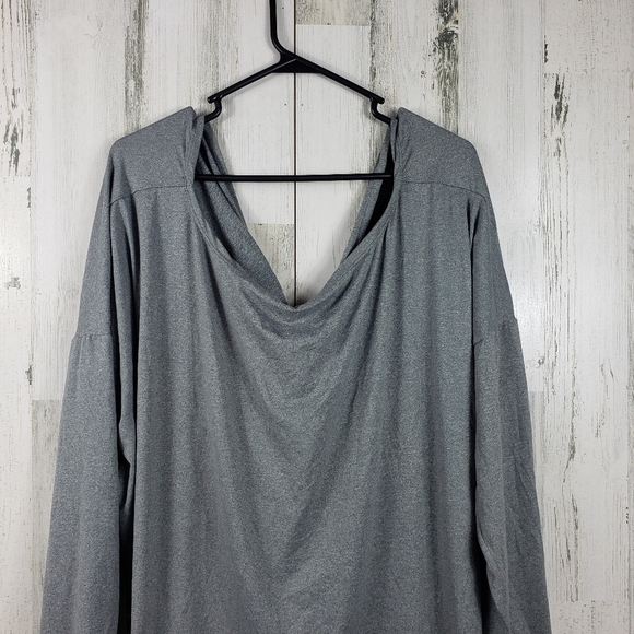 Fashion nova gray long sleeve twist knot back shirt women's plus size 1X - Picture 3 of 9